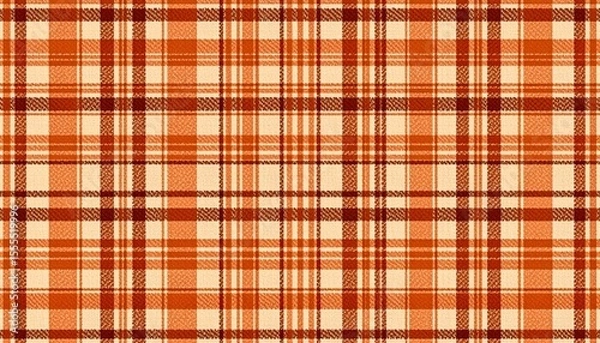 Obraz a seamless thai fabric pattern in earthy tones like terracotta, brown, and beige with square plaid style, high resolution textile art, rustic handmade charm