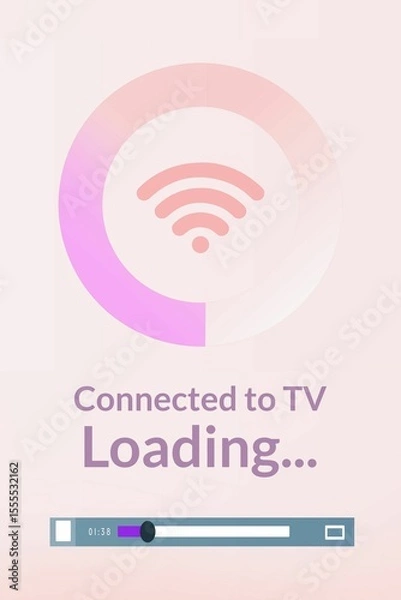 Obraz Composite image of loading text with wi-fi icon
