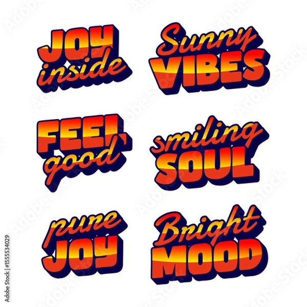 Fototapeta Retro Motivational Phrases Set design