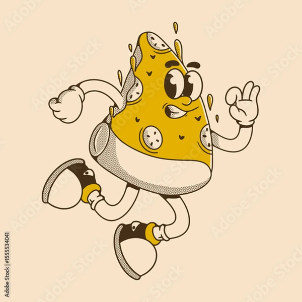 Fototapeta Falling Slice of Pizza Full of Flavor and Funky Fun