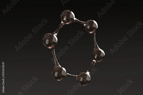 Obraz Close-up of black molecule model