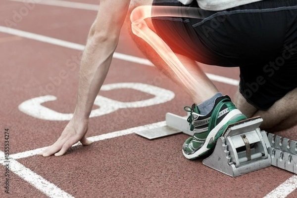 Obraz Runner experiencing knee pain