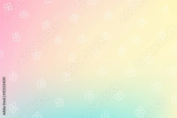 Fototapeta Floral pattern on pastel background. hand drawn seamless pattern. Flower background for fabric design, textile print, wrapping paper, cover. Vector illustration.
