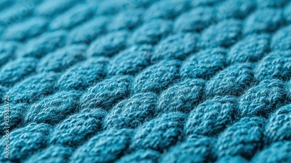Obraz textured teal surface subtle variations concept. Textured blue fabric with intricate woven patterns.
