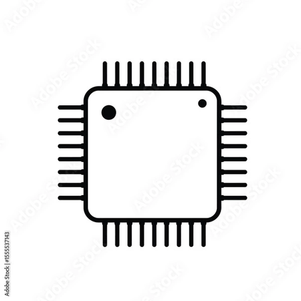 Fototapeta Computer microchip icon vector