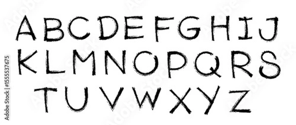Fototapeta A-Z vector alphabet, hand written with a brush design, letters isolated on white background	
