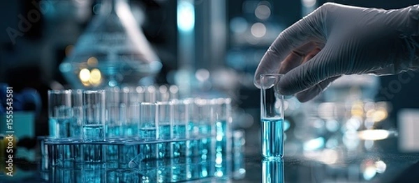 Fototapeta Scientist handling test tube in lab