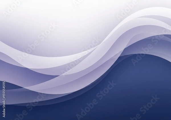 Fototapeta Abstract background with flowing white and blue gradient wave shapes