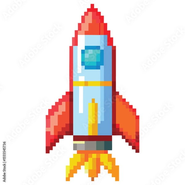 Fototapeta Pixel rocket