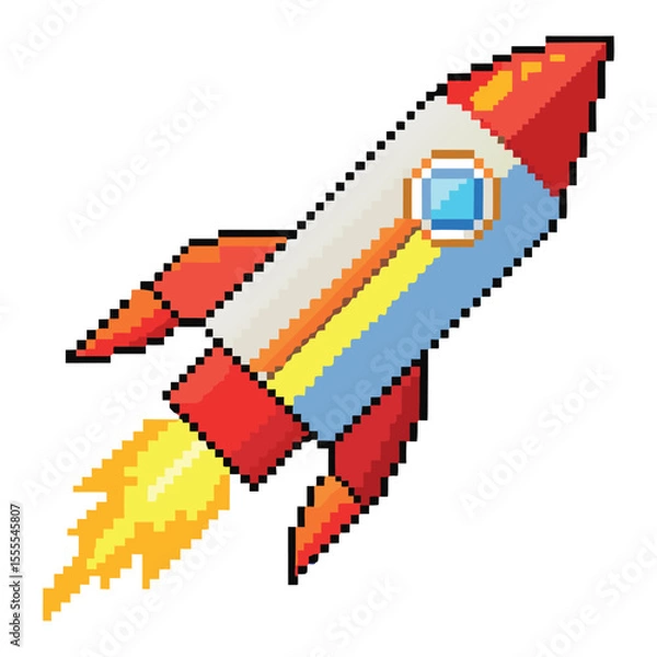Fototapeta Pixel rocket