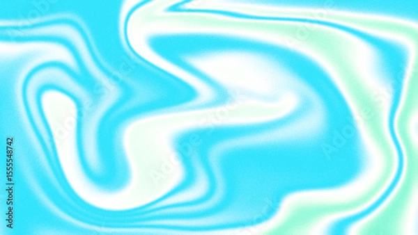 Fototapeta Gradient noise texture with Abstract Fluid Swirls in Aqua and Turquoise Tones