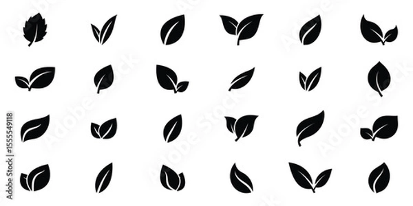 Obraz Set of leaf icons