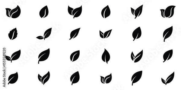 Obraz Set of leaf icons