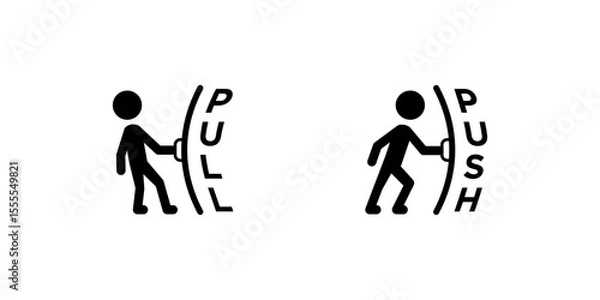 Obraz Minimalist Pull and Push Door Icons