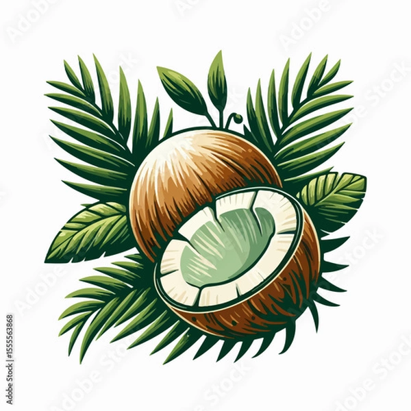 Obraz vector illustration of a coconut