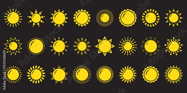 Obraz Sun icons collection. Sunshine vector sign. Vector illustration.