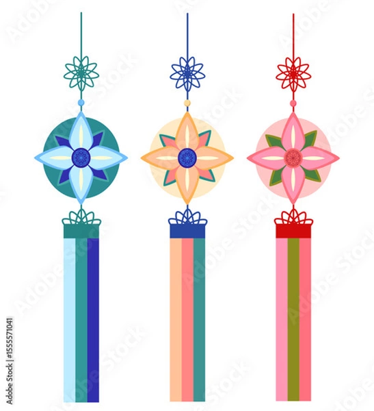 Obraz 전통 문양 장신구 노리개 일러스트