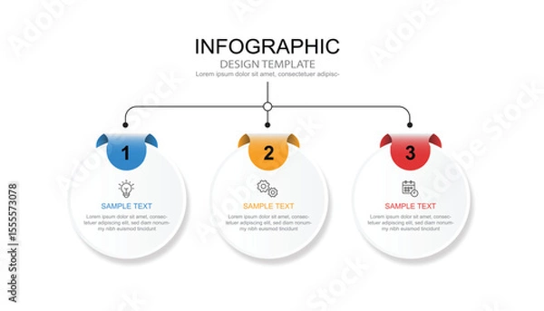 Fototapeta Vector Infographic label design template with icons and 3 options or steps.