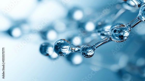 Obraz Ultra-Detailed Aqueous Molecule Visualization with Suspended Micro Bubbles – Concept of Hydration Science
