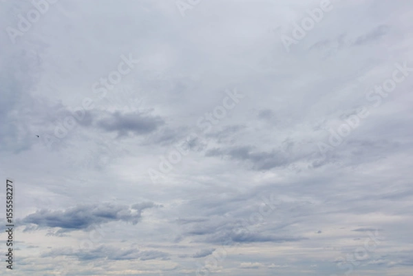 Obraz Overcast sky with scattered gray clouds