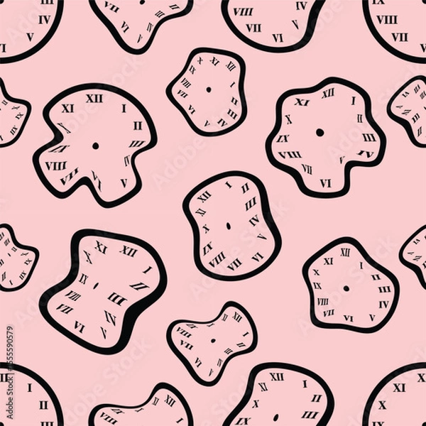 Obraz distorted clock seamless pattern