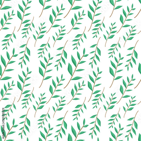 Obraz leaves floral seamless pattern