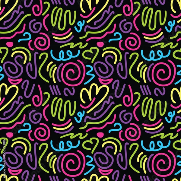 Obraz Memphis geometric seamless pattern