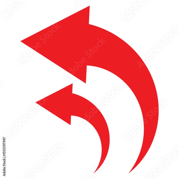 Obraz Blue Arrow icon. blue arrow icon on white background. flat style. arrow icon for your web site design, logo, app, UI. curved arrow sign. Vector illustration.