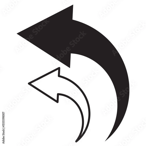 Obraz Blue Arrow icon. blue arrow icon on white background. flat style. arrow icon for your web site design, logo, app, UI. curved arrow sign. Vector illustration.