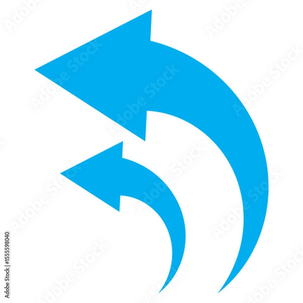 Obraz Blue Arrow icon. blue arrow icon on white background. flat style. arrow icon for your web site design, logo, app, UI. curved arrow sign. Vector illustration.