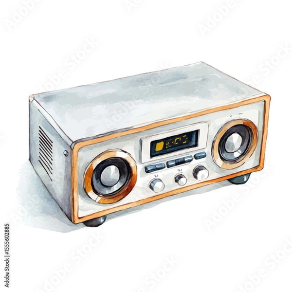 Fototapeta Digital Receiver, watercolor painting vector, isolated on a white background.