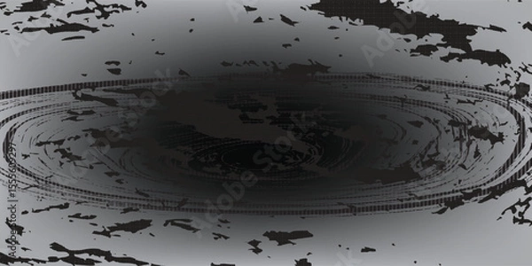 Fototapeta Grunge spiral. Simple rotating abstract spiral, black ink spiral dots circle isolated vector illustration set. Hypnotic, psychedelic and hypnotic swirl and swirl elements