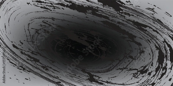 Fototapeta Grunge spiral. Simple rotating abstract spiral, black ink spiral dots circle isolated vector illustration set. Hypnotic, psychedelic and hypnotic swirl and swirl elements