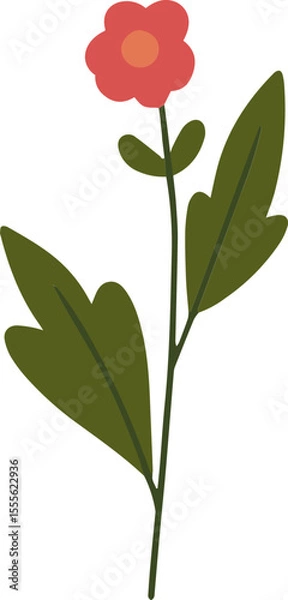 Obraz red rose with heart