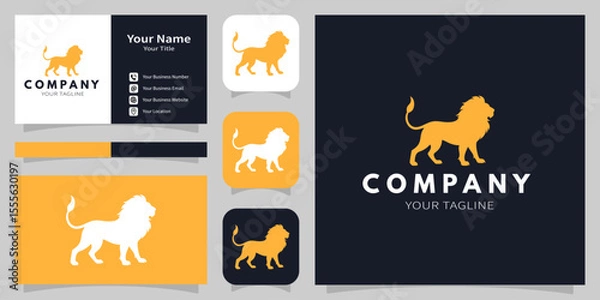 Obraz Lion company logo template. Brand Lion silhouette icon. Vector illustration.
