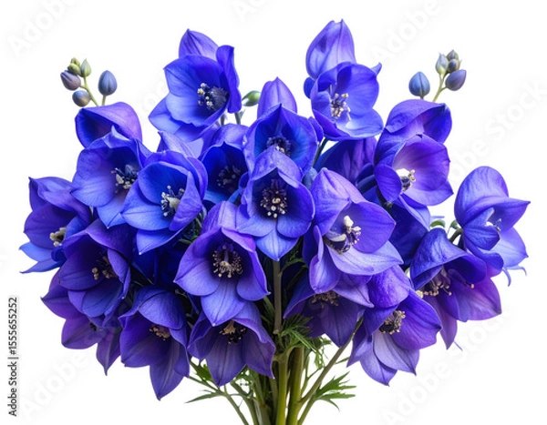 Fototapeta Dark Fantasy Aconitum Bouquet with Mist, isolated on transparent background