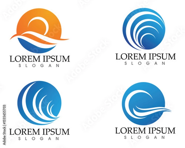 Obraz Sun and Water wave Logo Template vector illustration design