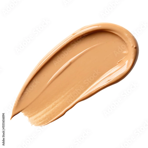 Obraz A swatch of beige liquid makeup foundation showing its smooth texture isolated on a transparent background png