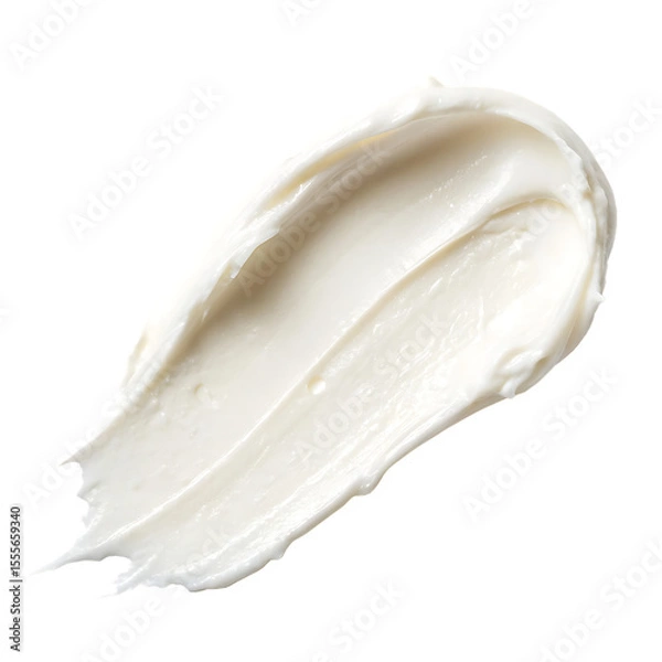 Obraz A smear of milky white cosmetic cream or lotion showing texture isolated on a transparent background png