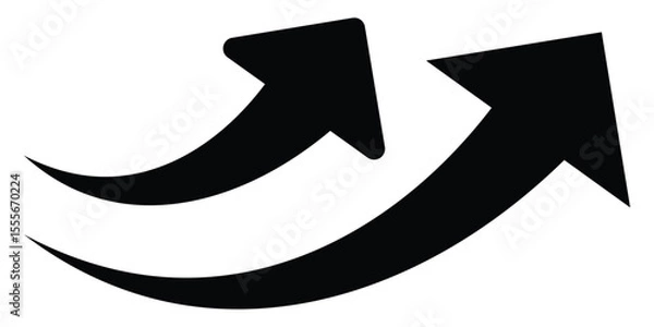 Fototapeta Set long black curve arrow icon. Black curve arrow icon set isolated on white background. Curved arrows symbol.