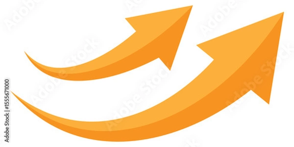 Obraz Orange curved arrow icon. Arrow illustration pointing up. Arrow set, up direction arrows isolated on white background. Vector illustration. EPS 10