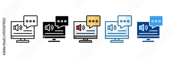 Obraz Screen Reader Icon Set Multiple Style Collection