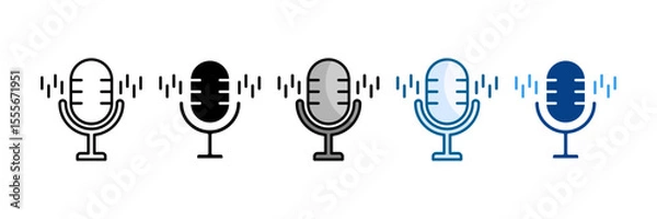 Obraz Speech Recognition Icon Set Multiple Style Collection