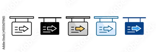 Obraz Signage Icon Set Multiple Style Collection
