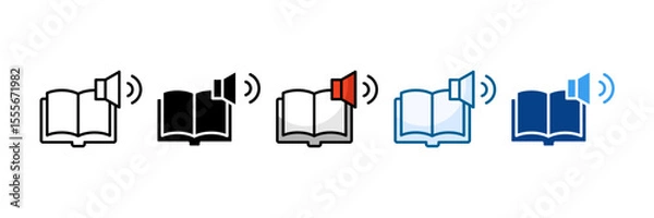 Obraz Audiobook Icon Set Multiple Style Collection