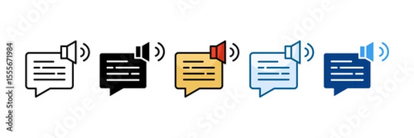 Obraz Text To Speech Icon Set Multiple Style Collection