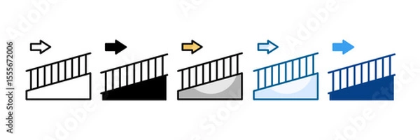 Obraz Ramp Icon Set Multiple Style Collection