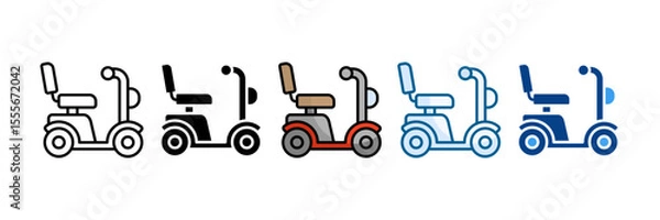 Obraz Scooter Icon Set Multiple Style Collection