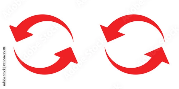 Obraz Clean and simple rotating arrows for update, reload, or loop symbols.