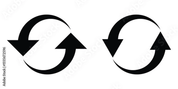 Fototapeta Sync Arrow Icon Set. Loop Arrows Symbol. Circular Update Icon Pack